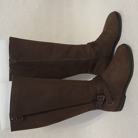 ECCO Women's Chocolate Nubuck Leather Tall Boots (Sz 6.5) - Picture 1 of 11